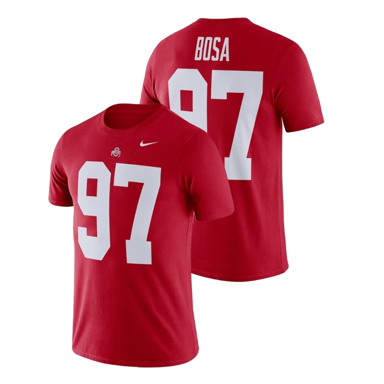 Ohio State Buckeyes Men's NCAA Joey Bosa #97 Scarlet Name & Number Nike Performance College Football T-Shirt EPV0749XM